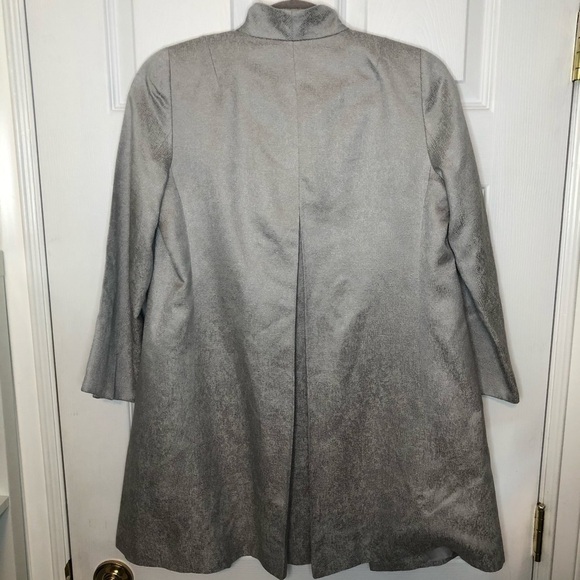 EILEEN Fisher Silver Silk Long Lightweight Open Jacket Cardigan small - Picture 3 of 6